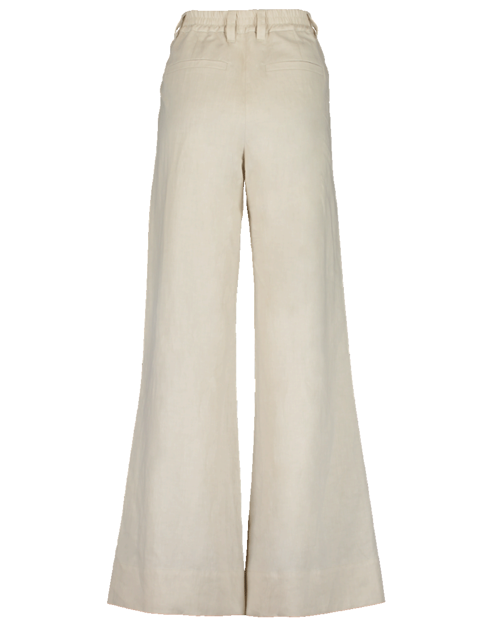 BRUNELLO CUCINELLI-Elastic Back Full Linen Pant-