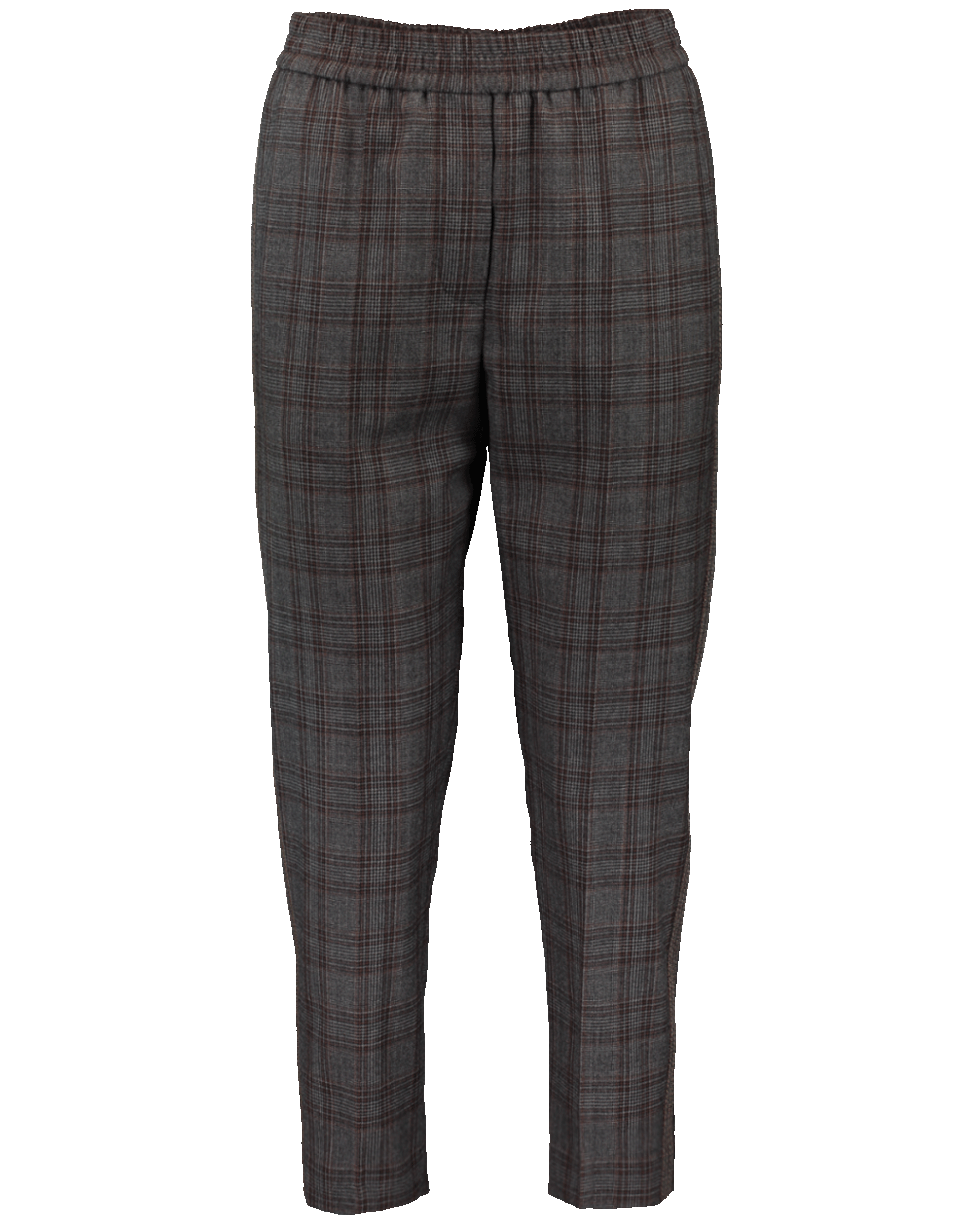BRUNELLO CUCINELLI-Windowpane Pull On Pant-