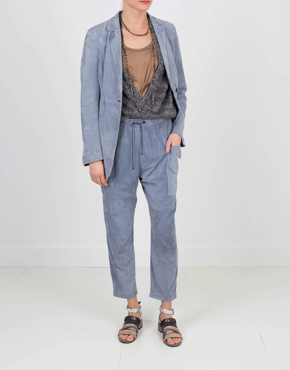 BRUNELLO CUCINELLI-Suede Jogger Pant-