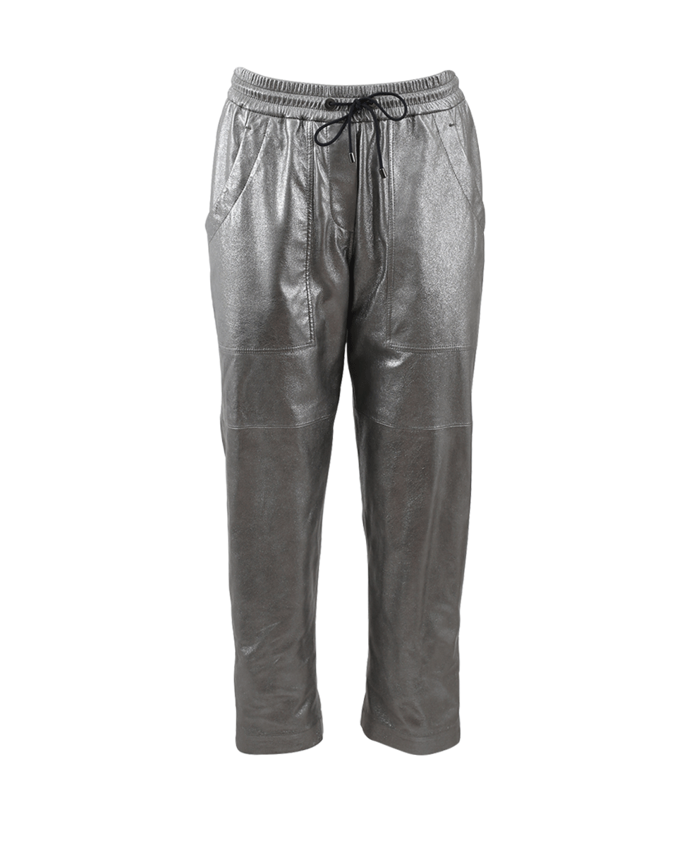BRUNELLO CUCINELLI-Leather Metallic Pant-