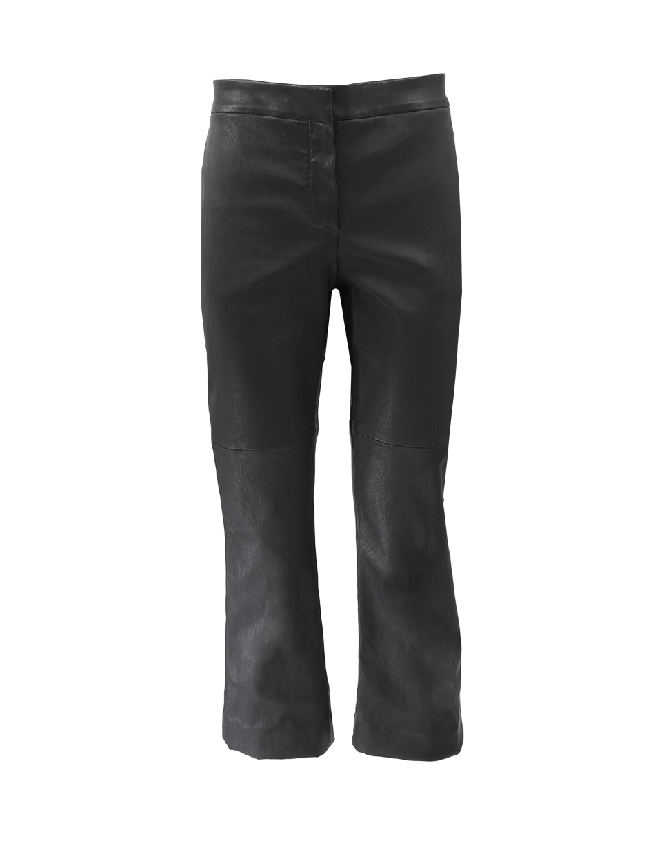 BRUNELLO CUCINELLI-Leather Kick Flare Pant-VOLCANO