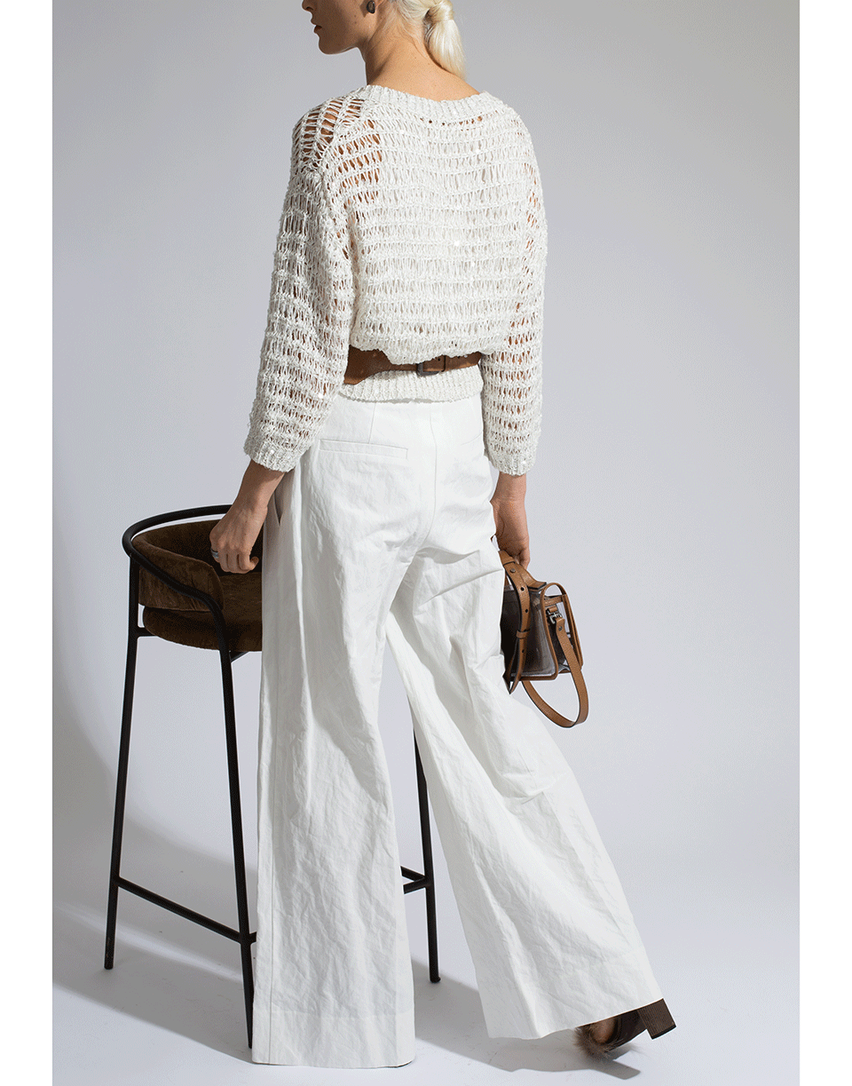BRUNELLO CUCINELLI-Cotton Metal Flat Front Pant-