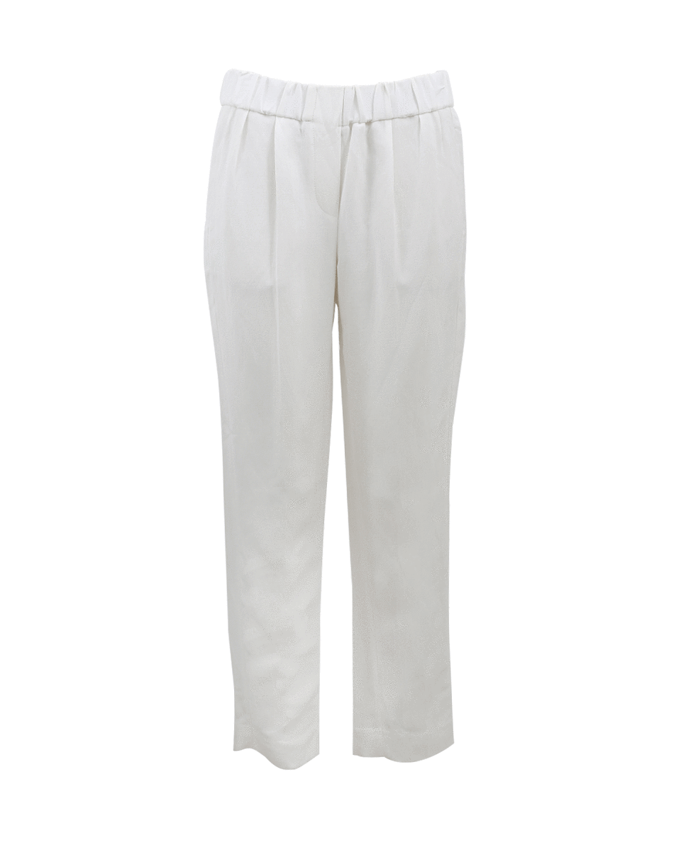 BRUNELLO CUCINELLI-Linen Front Pleat Pull-On Pant-