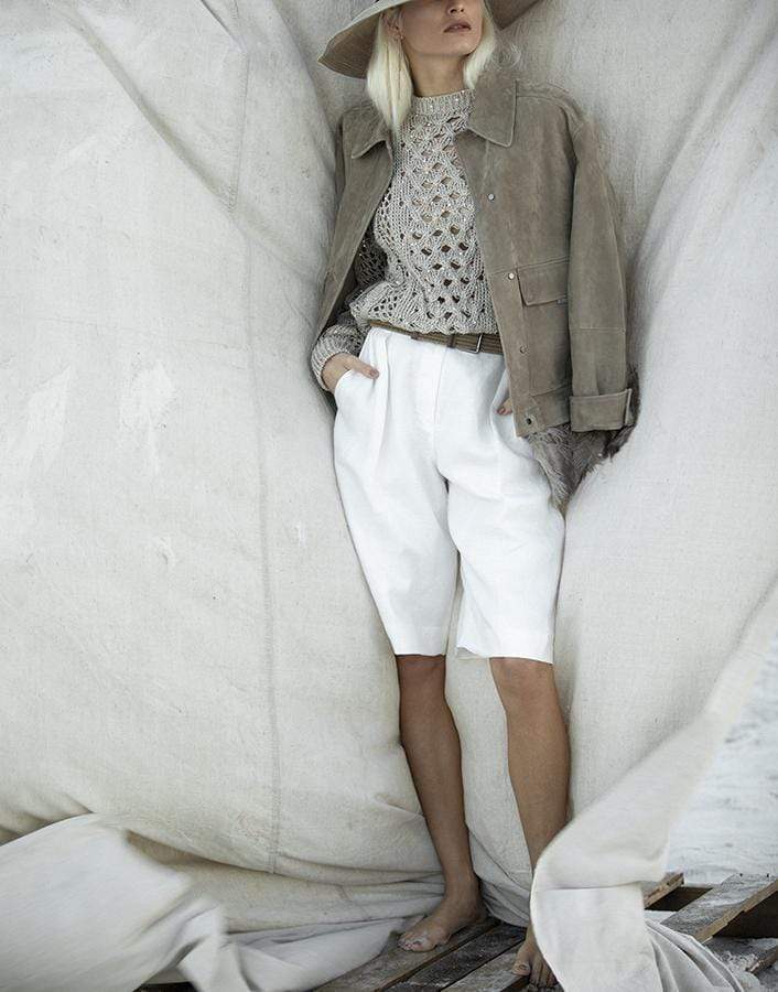 BRUNELLO CUCINELLI-Pleated Wide-Leg Bermuda Shorts-