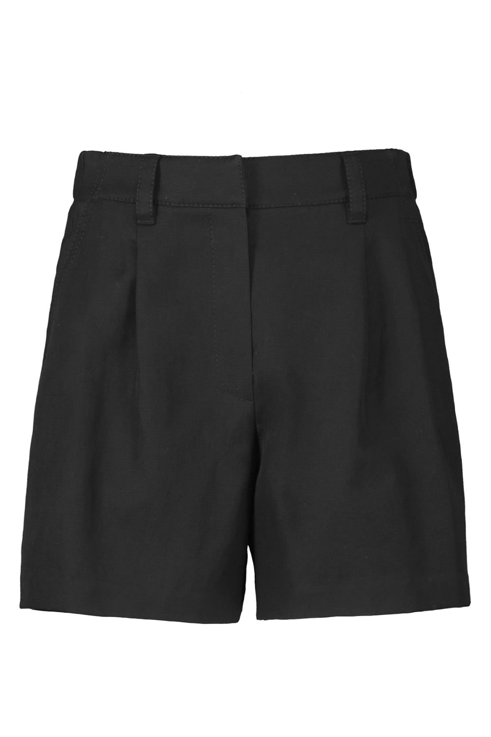 Pleated Baggy Shorts-BLACK-36-CLOTHINGPANTSHORT-BRUNELLO CUCINELLI
