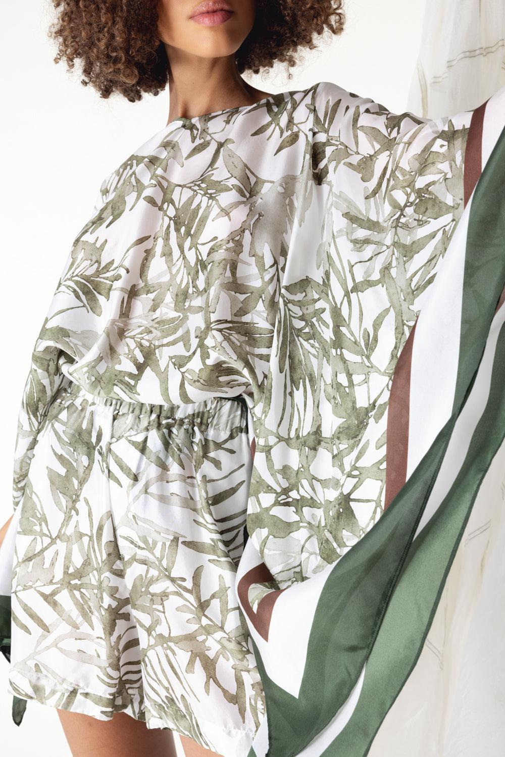 Herbarium Printed Shorts-PANAVERD-S-CLOTHINGPANTSHORT-BRUNELLO CUCINELLI