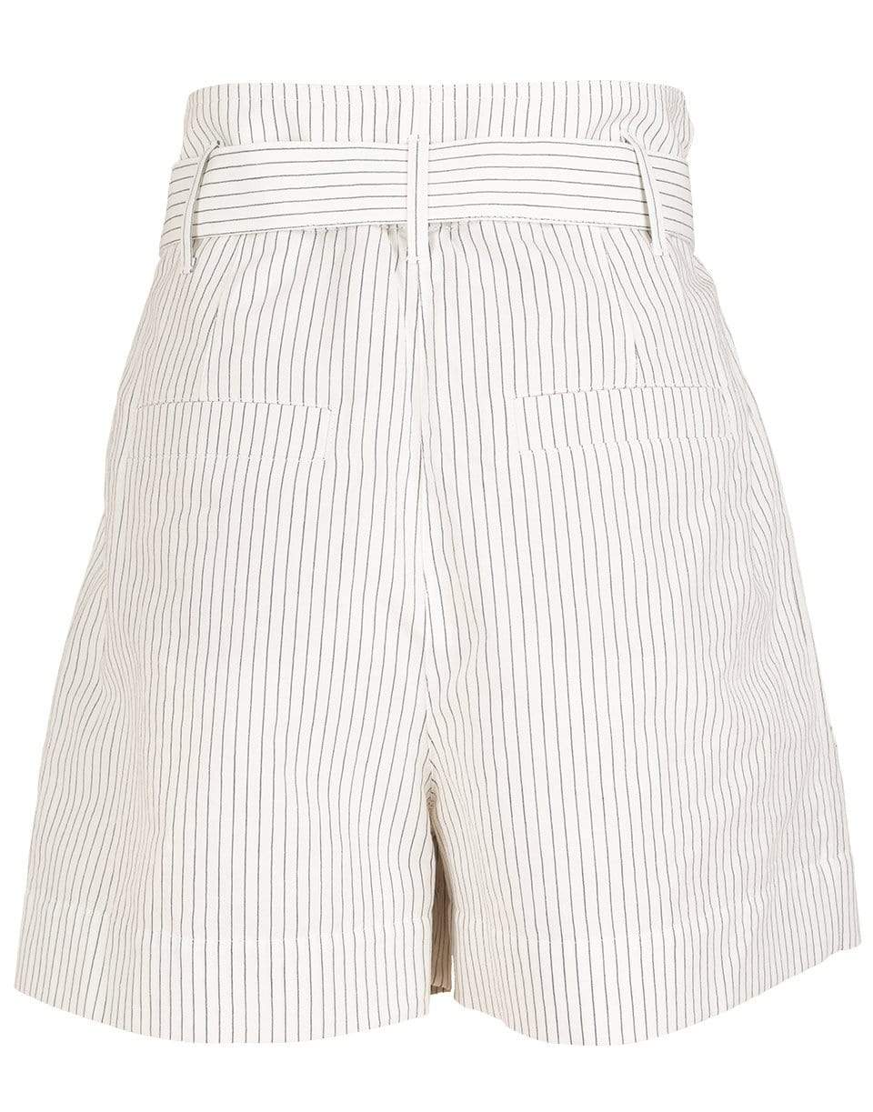 BRUNELLO CUCINELLI-Pinestripe Paperbag Waist Belted Bermuda Shorts-
