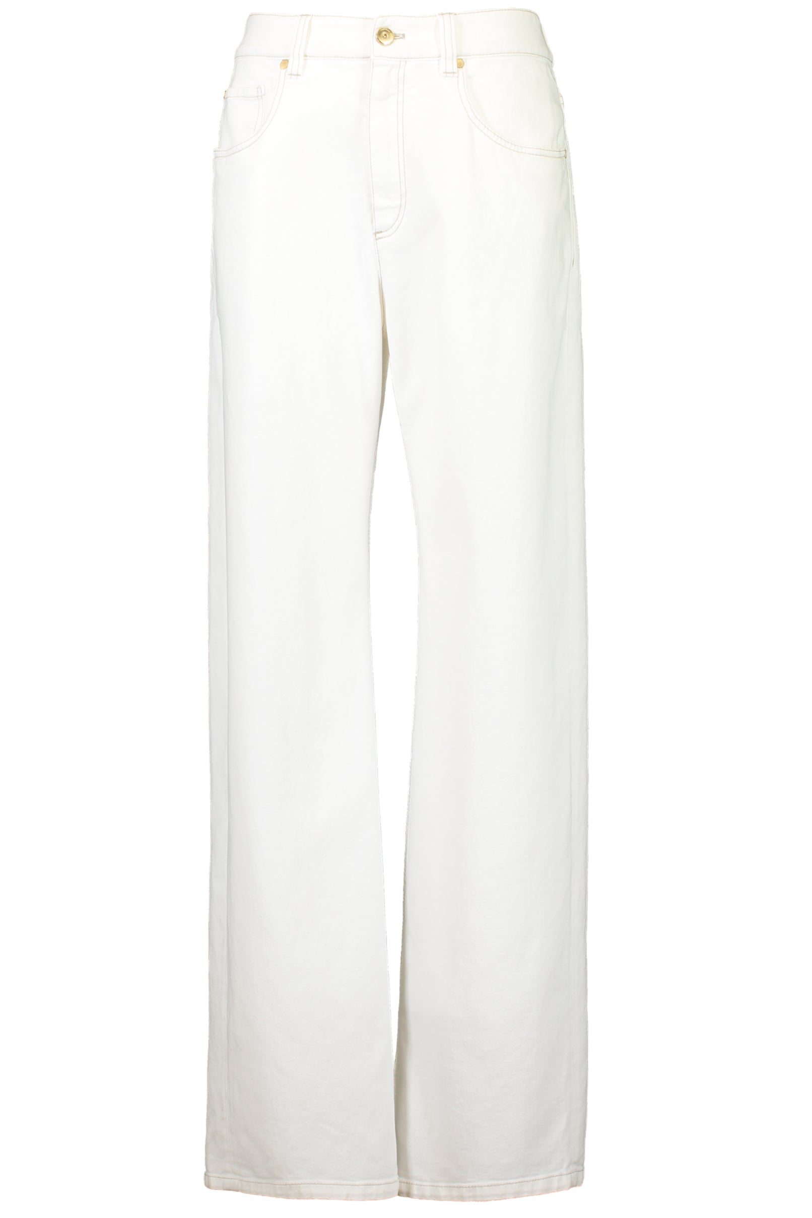 BRUNELLO CUCINELLI-Comfort Trousers - Bianco Ottico-
