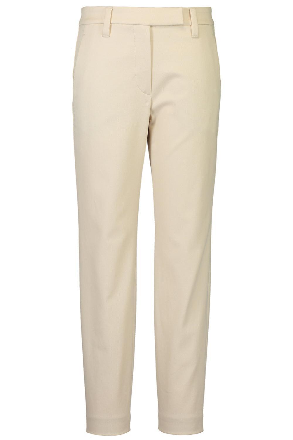 Stretch Tab Pant - Latte-CREAM-36-CLOTHINGPANTSLIM FIT-BRUNELLO CUCINELLI