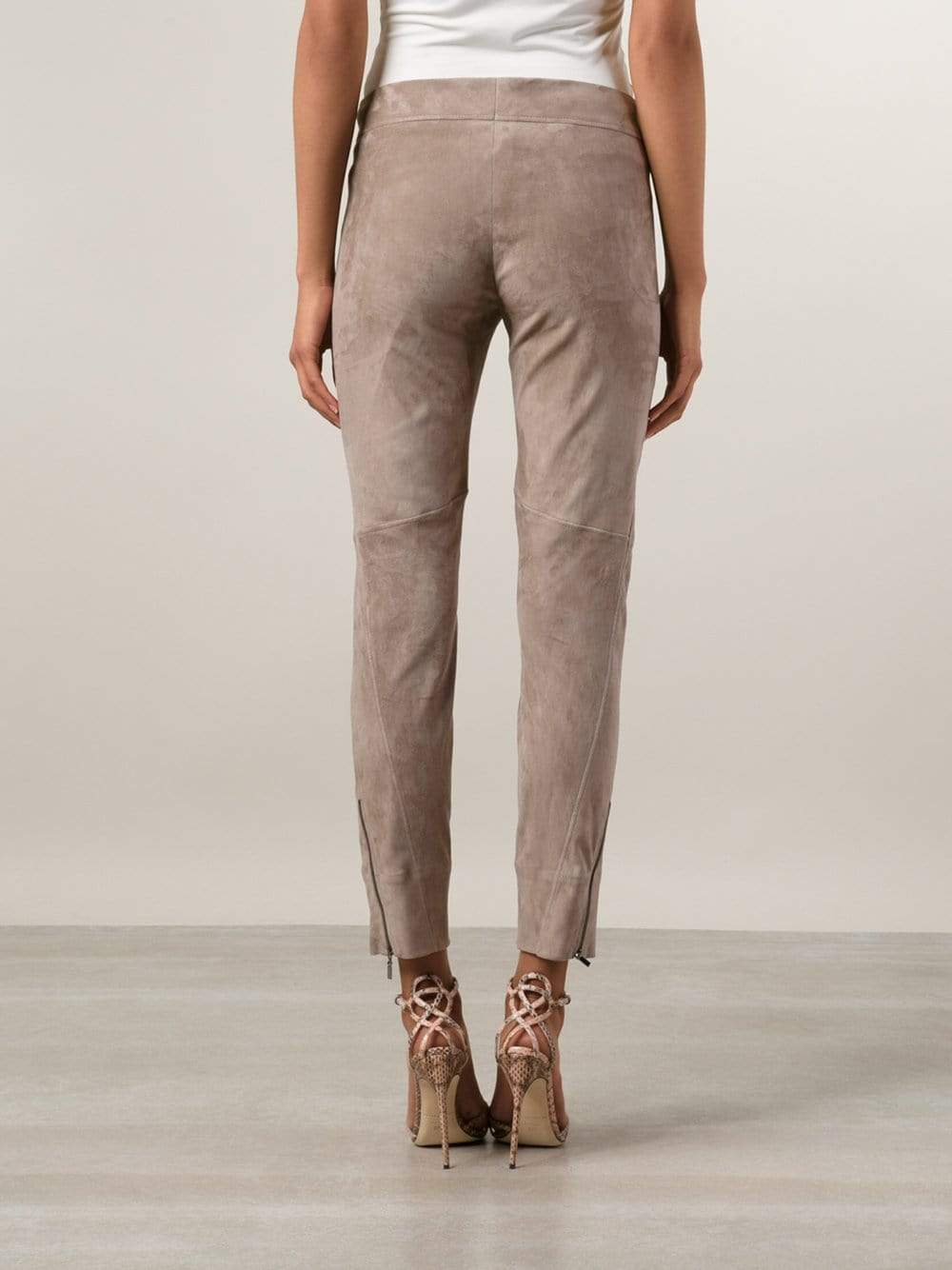 BRUNELLO CUCINELLI-Side Zip Suede Legging-