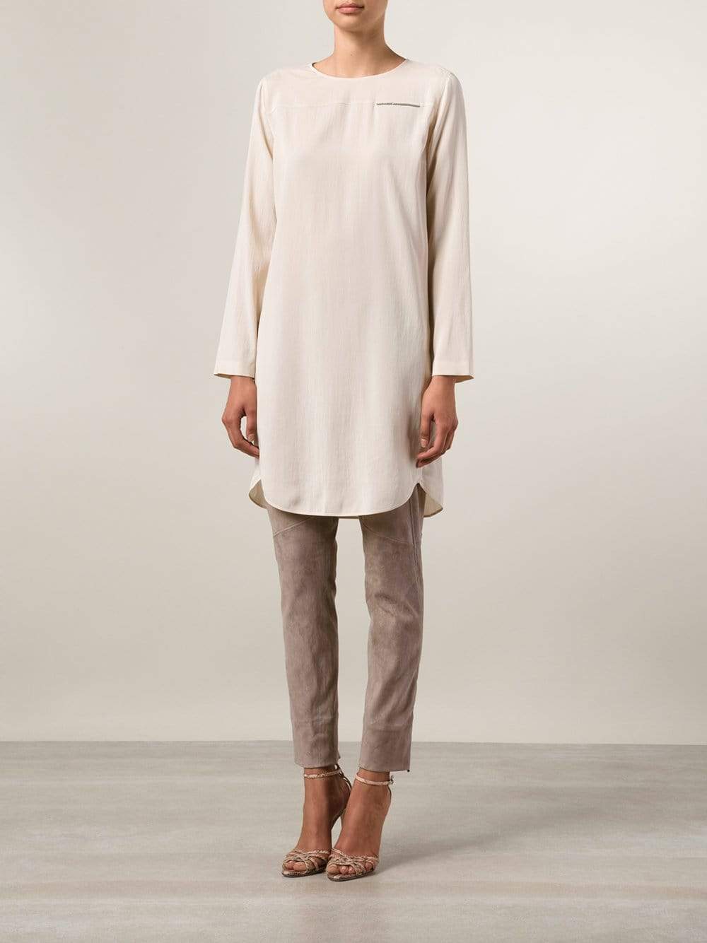 BRUNELLO CUCINELLI-Side Zip Suede Legging-