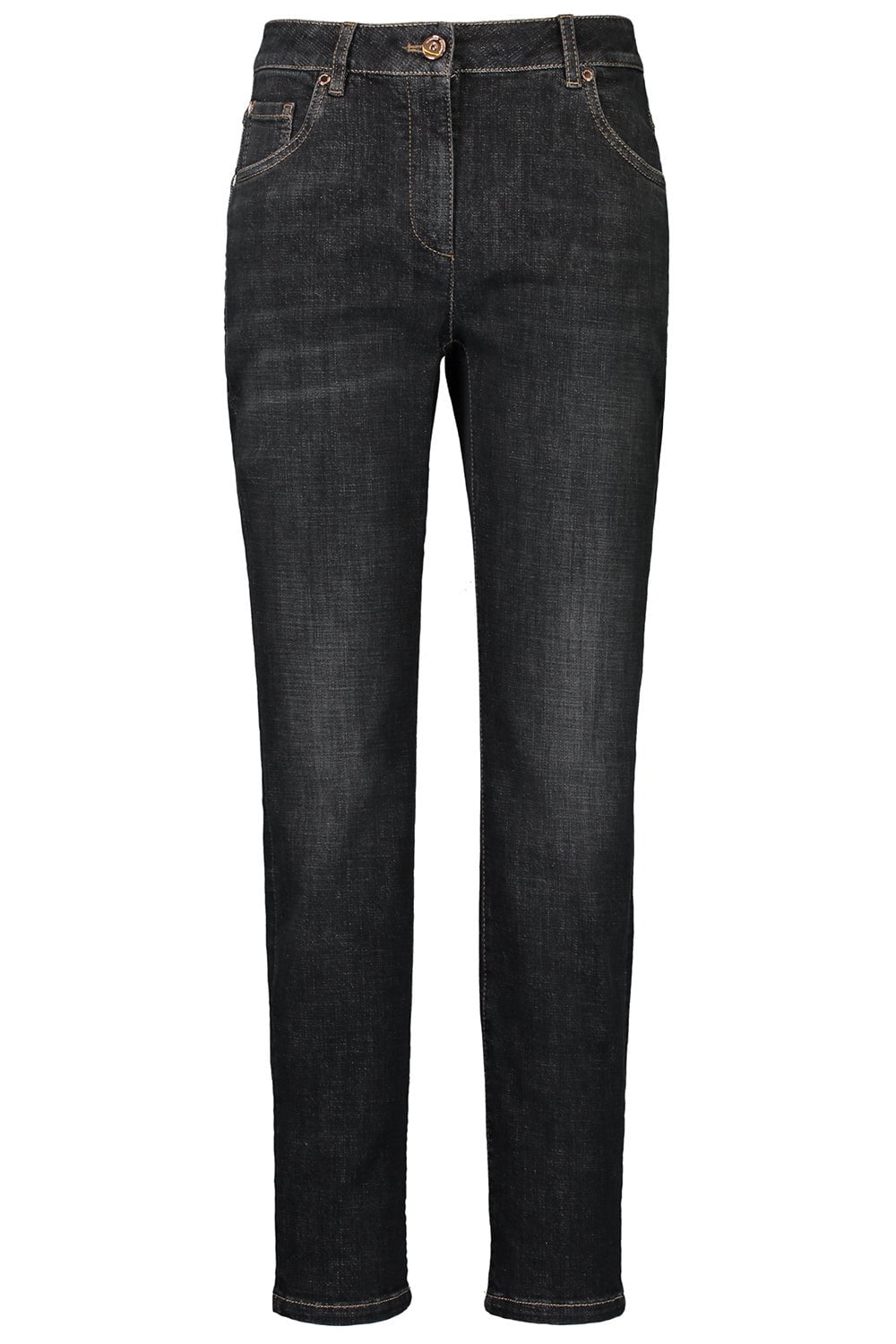 Stretch Slim Trousers - Dark Black Denim