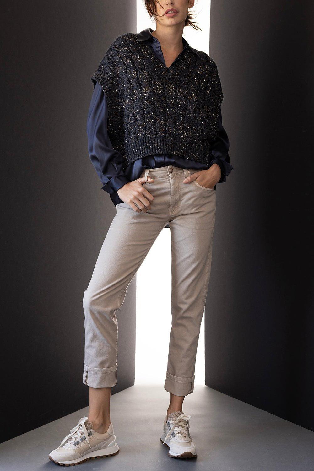 BRUNELLO CUCINELLI-Monili Trim Five Pocket Skinny Jean-