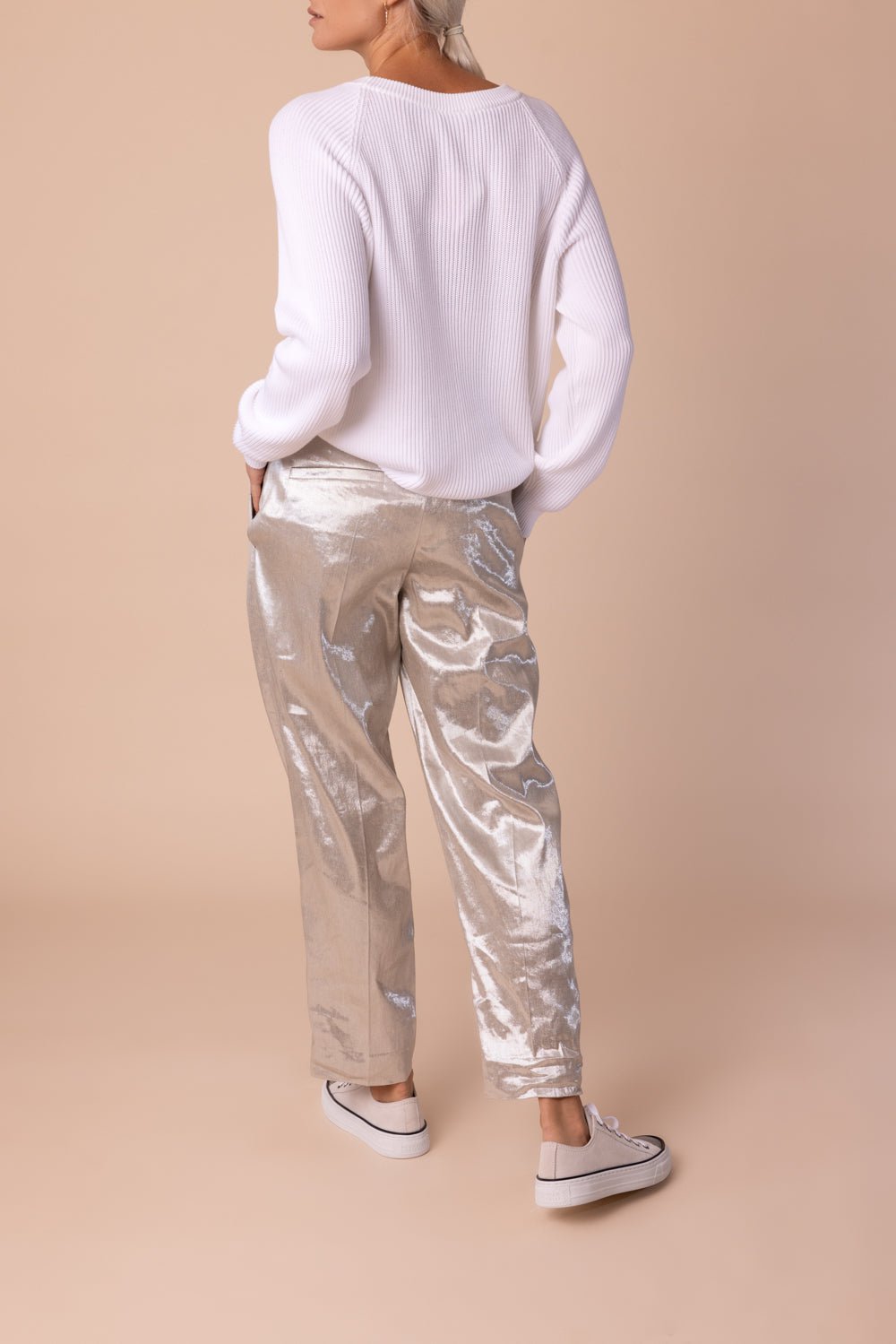BRUNELLO CUCINELLI-Metallic Slim Trouser-