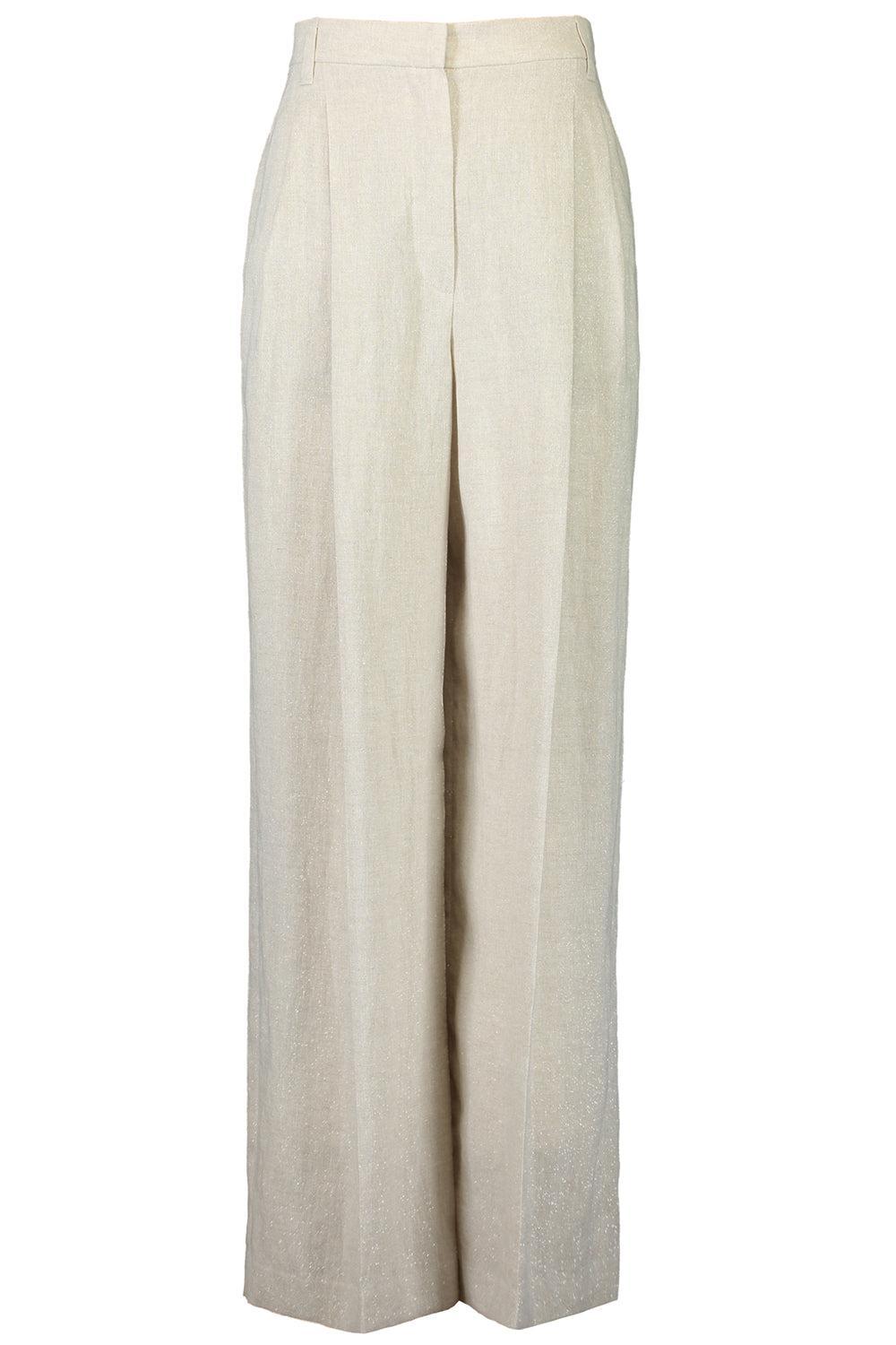 Sparkling Wide Trousers-BEIGE-38-CLOTHINGPANTWIDE LEG-BRUNELLO CUCINELLI