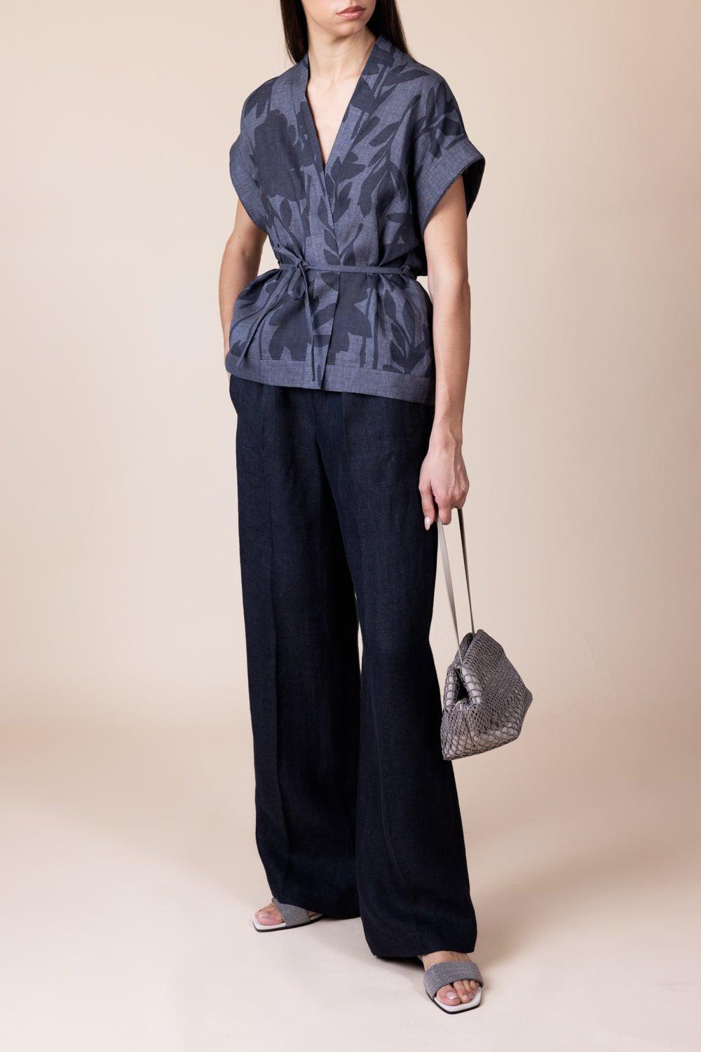 BRUNELLO CUCINELLI-Herringbone Pant - Black-
