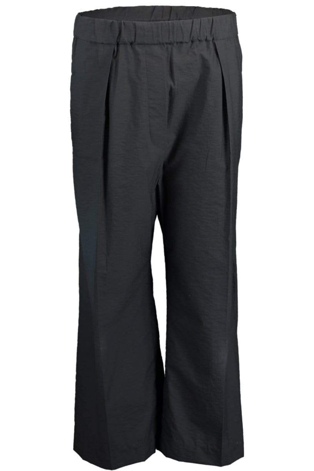 BRUNELLO CUCINELLI-Crop Wide Leg Crinkle Pant-GRAY