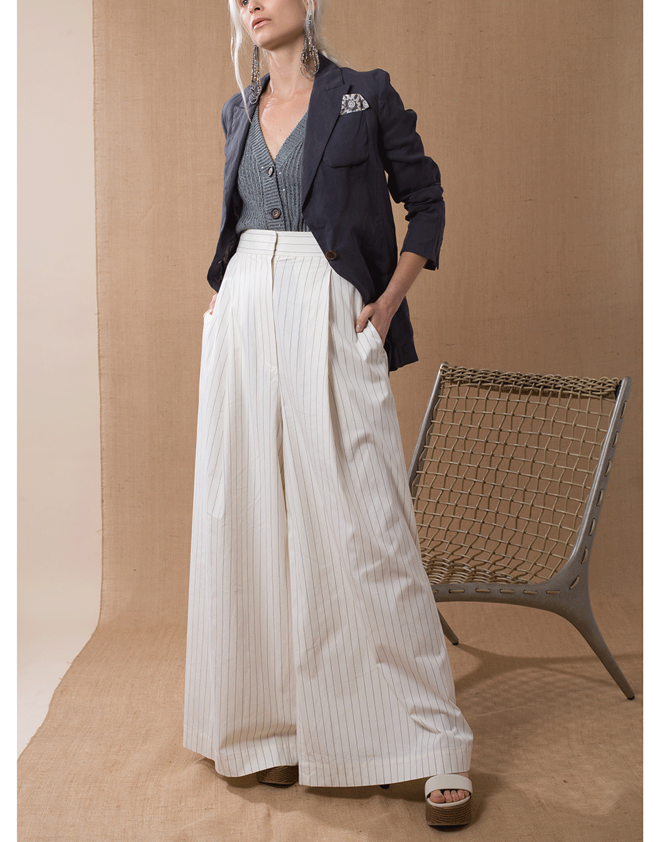 BRUNELLO CUCINELLI-Pinstripe Palazzo Pant-