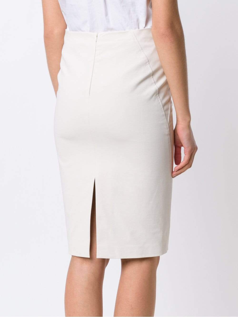 BRUNELLO CUCINELLI-Stretch Cotton Pencil Skirt-