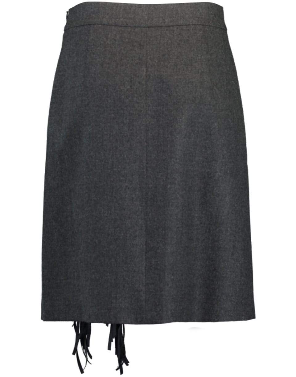 BRUNELLO CUCINELLI-Wool Flannel Fringe Skirt-