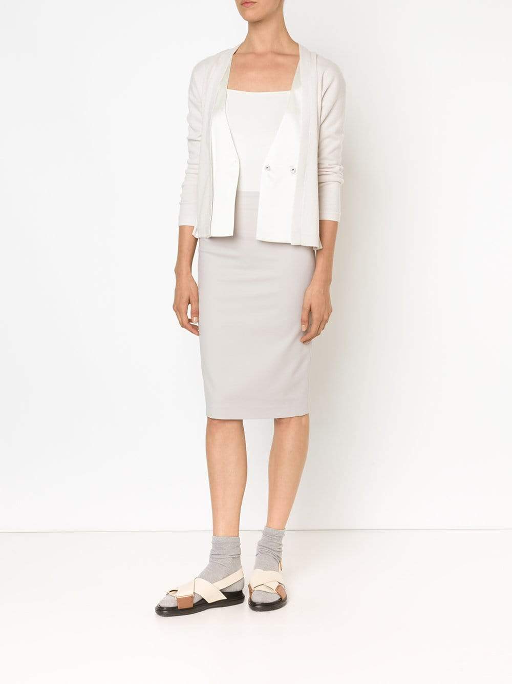 BRUNELLO CUCINELLI-Twill Pencil Skirt-