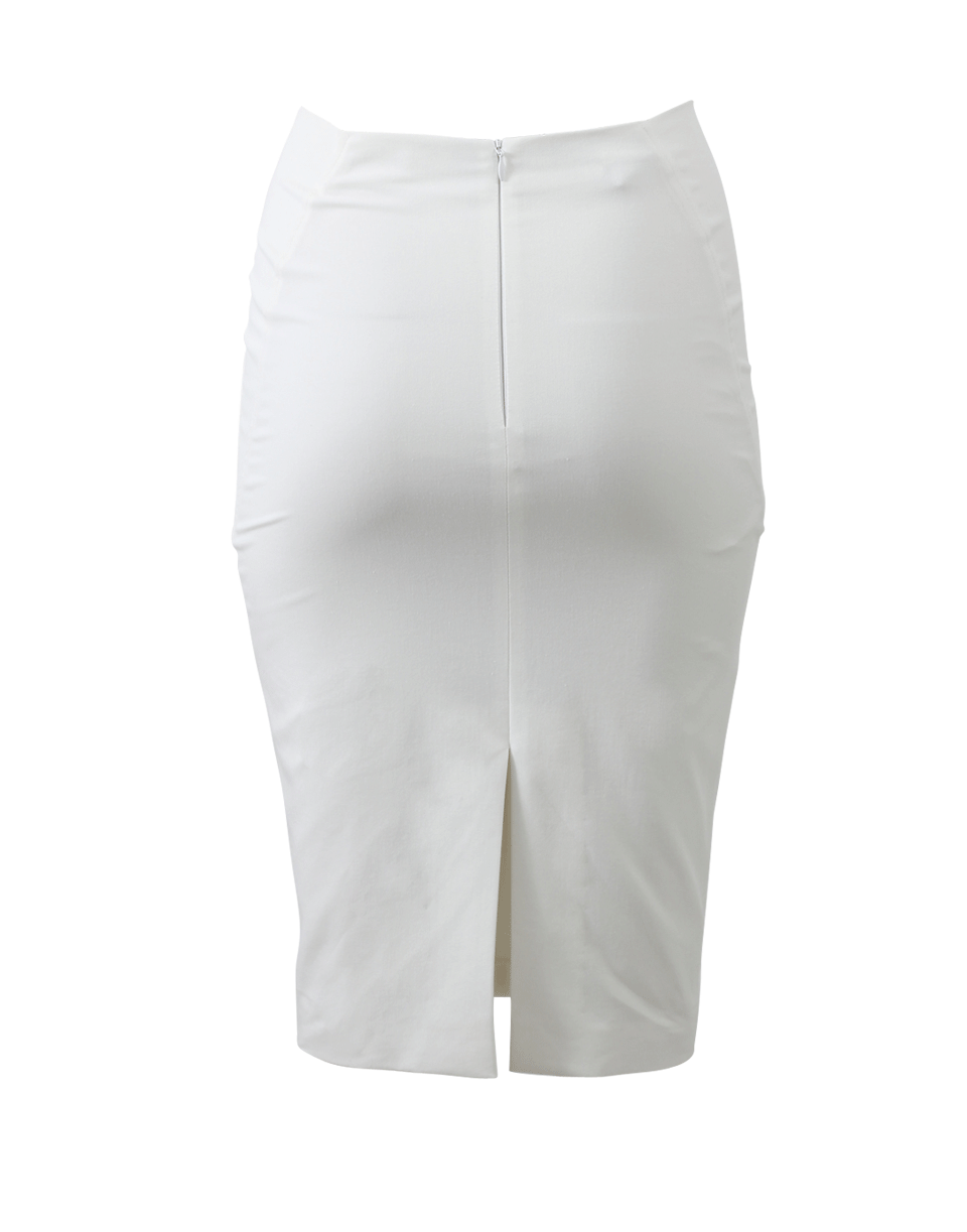 BRUNELLO CUCINELLI-Stretch Cotton Pencil Skirt-