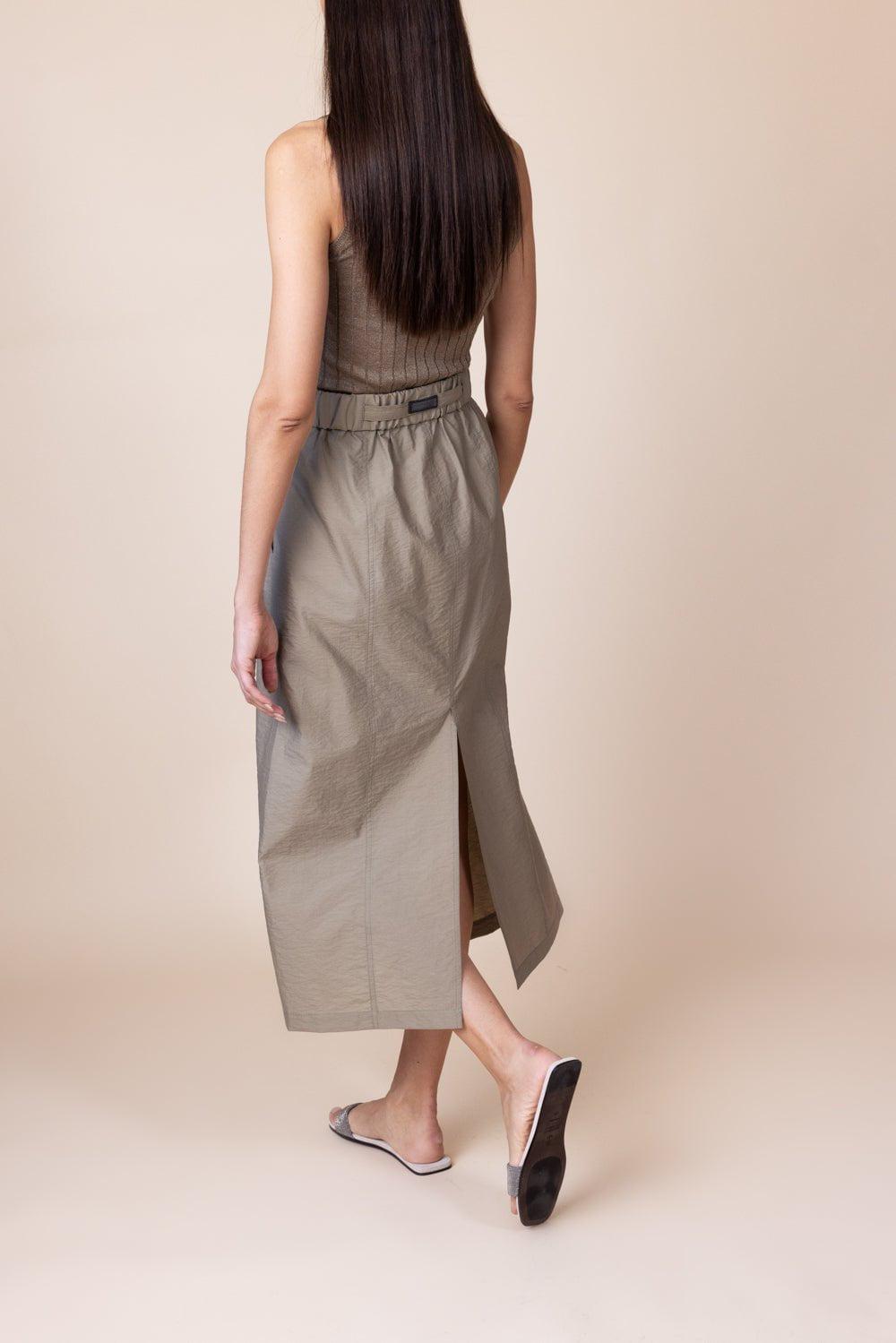 BRUNELLO CUCINELLI-Pull On Midi Skirt-