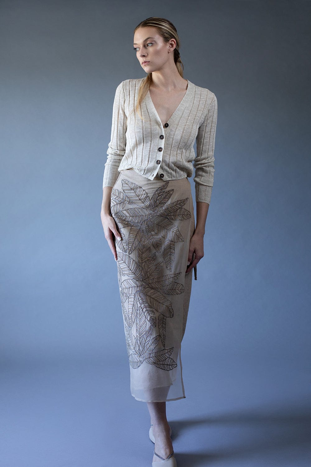 BRUNELLO CUCINELLI-Wrap Skirt With Bamboo Print-