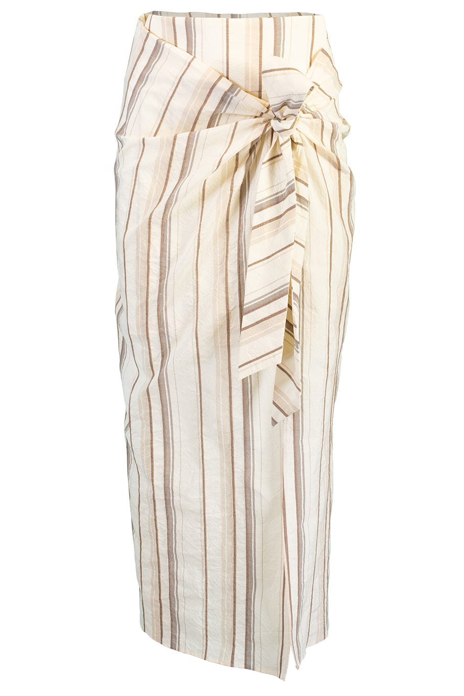 BRUNELLO CUCINELLI-Striped Knotted Front Skirt-