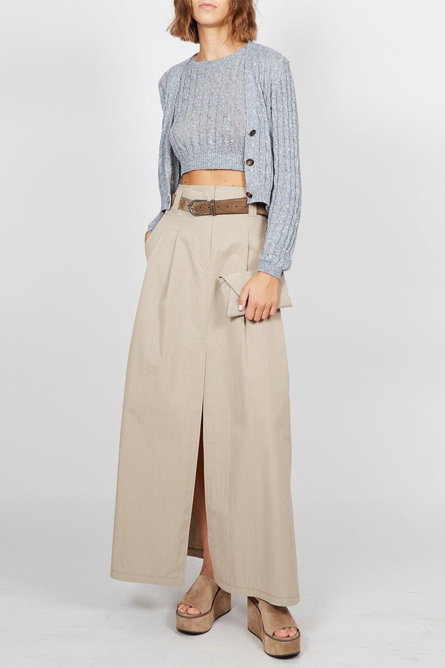 BRUNELLO CUCINELLI-Monili Trim Skirt-