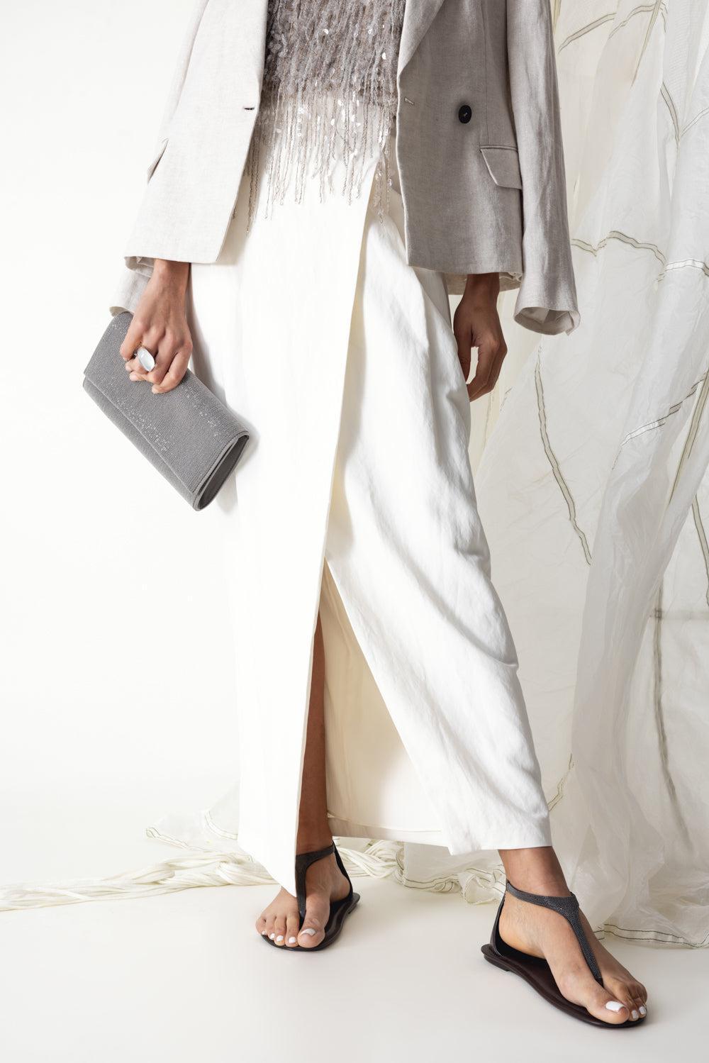 Asym Wrap Skirt-WHITE-38-CLOTHINGSKIRTMAXI-BRUNELLO CUCINELLI