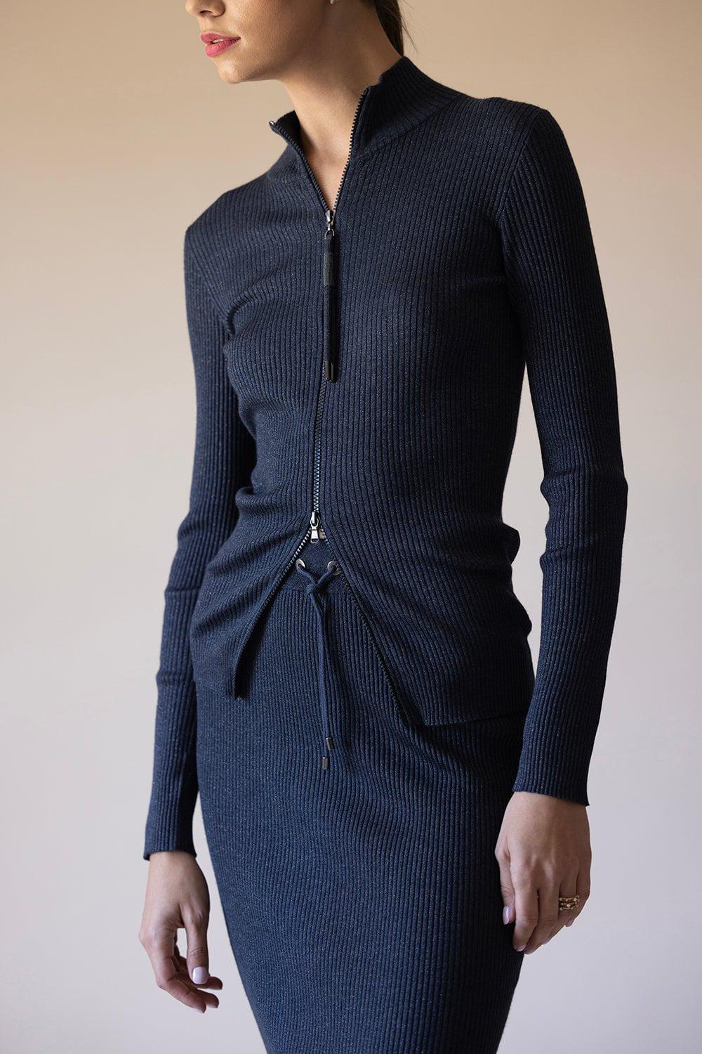 BRUNELLO CUCINELLI-Ribbed Elastic Waist Pencil Skirt-