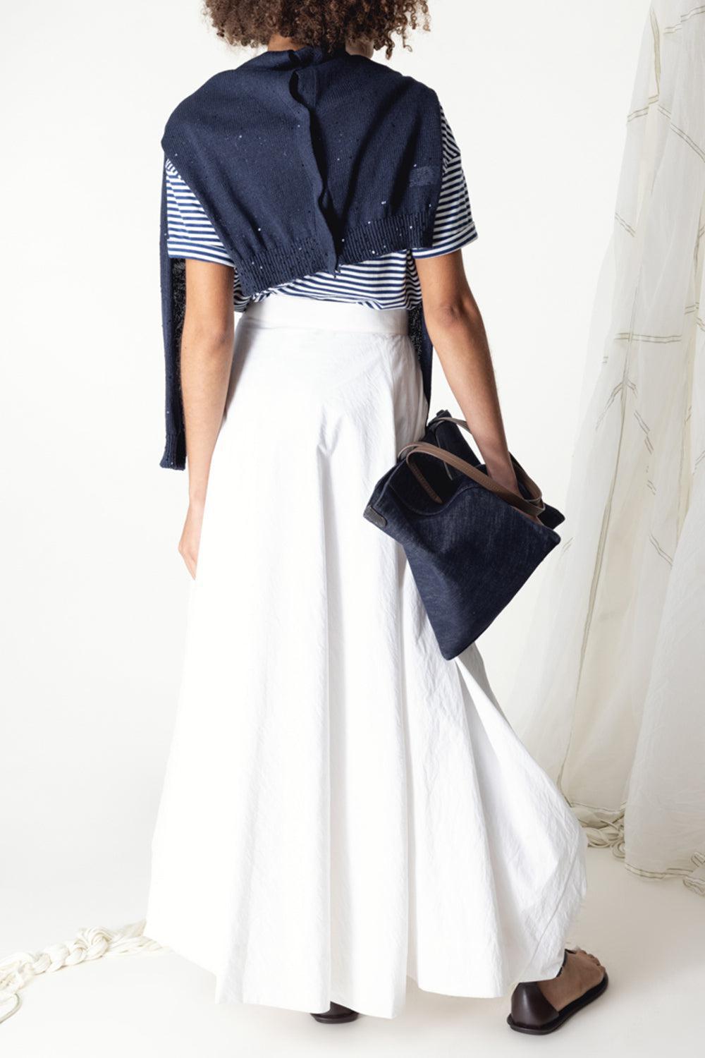 Bubble Hem Skirt-WHITE-38-CLOTHINGSKIRTMIDI-BRUNELLO CUCINELLI