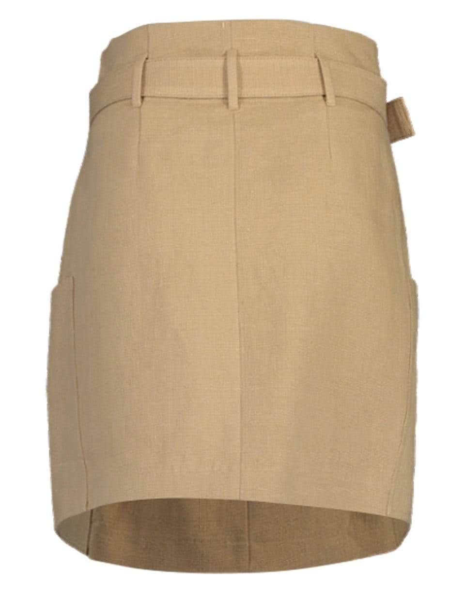 BRUNELLO CUCINELLI-Linen Cargo Pocket Belted Mini Skirt-