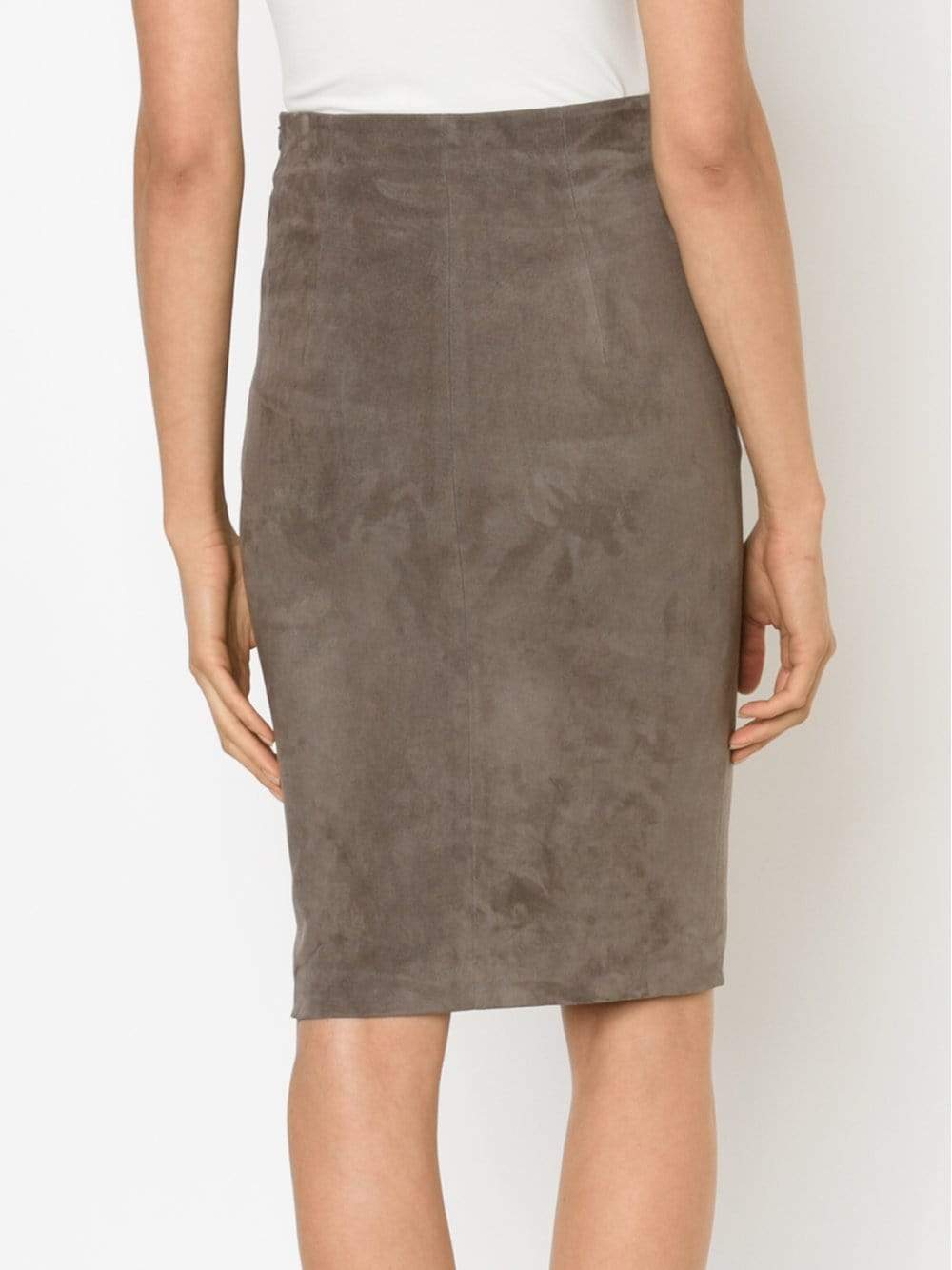 BRUNELLO CUCINELLI-Suede Pencil Skirt-