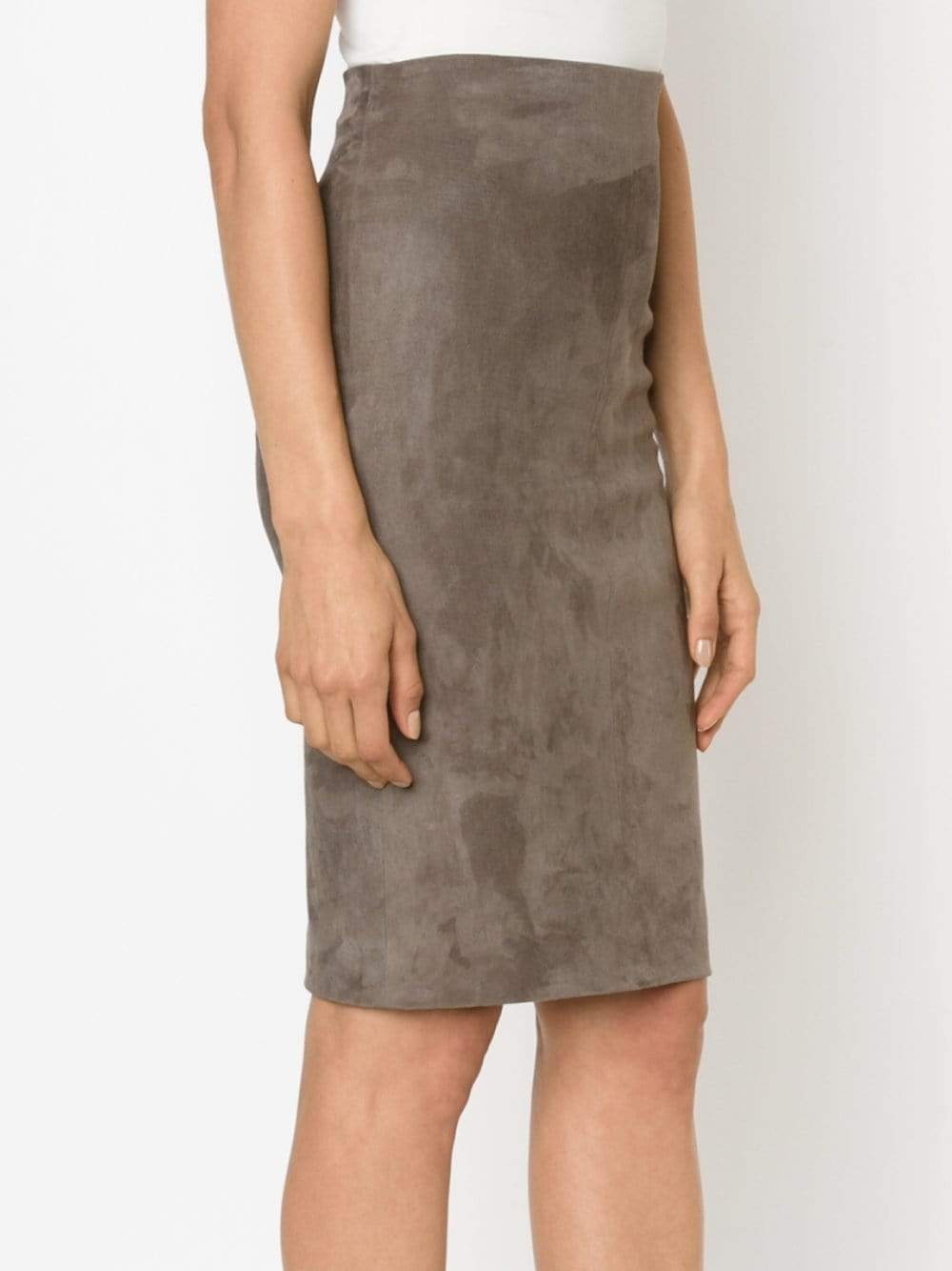 BRUNELLO CUCINELLI-Suede Pencil Skirt-