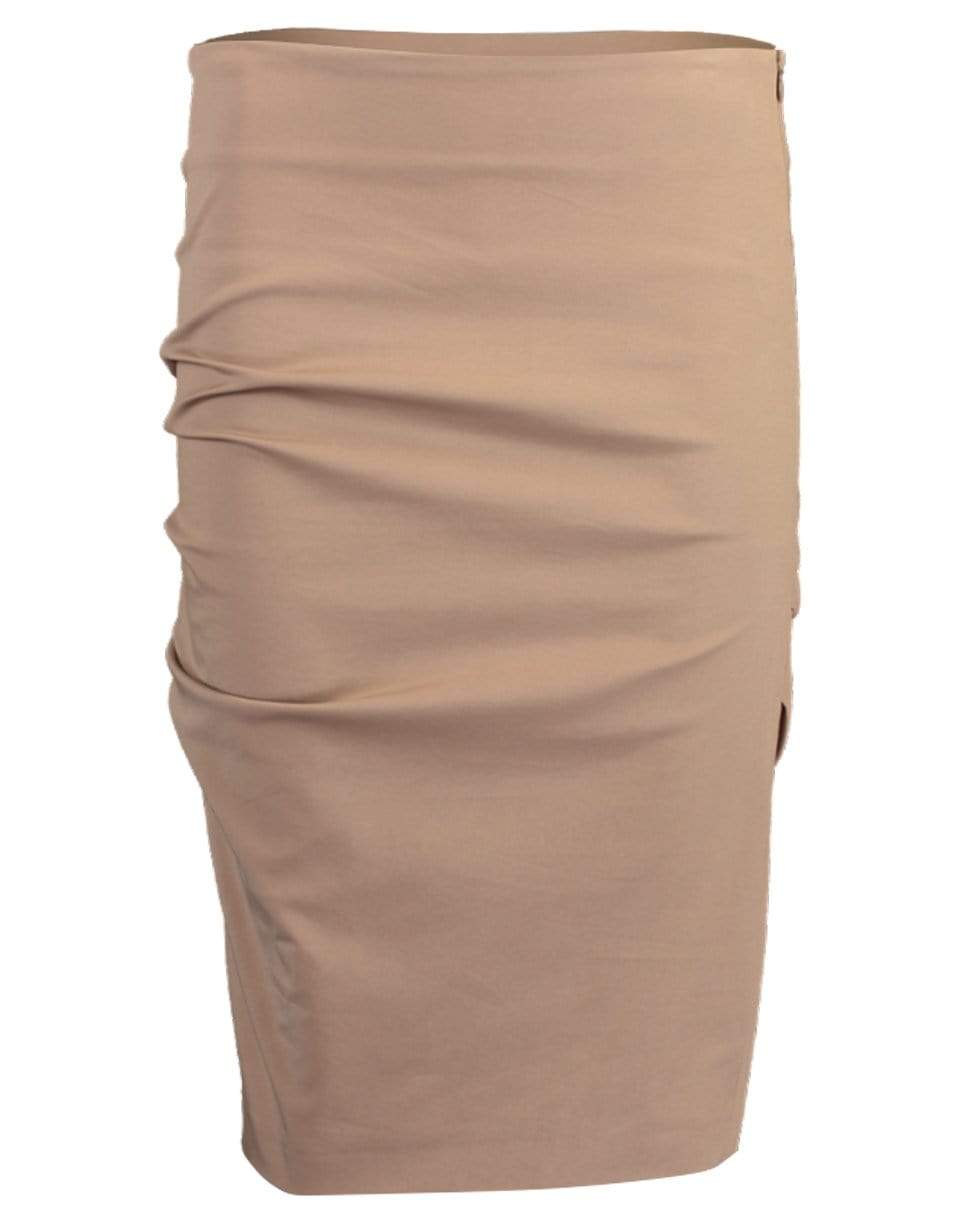 BRUNELLO CUCINELLI-Side Ruch Stretch Pencil Skirt-DESERT