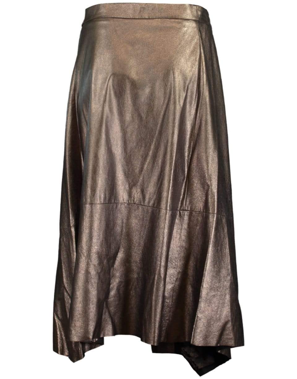 BRUNELLO CUCINELLI-Lamé Suede A-Line Wrap Skirt-