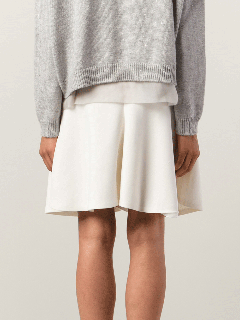 BRUNELLO CUCINELLI-Wool Twill Swing Skirt-