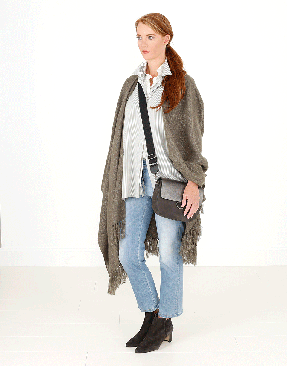 BRUNELLO CUCINELLI-Double Layer Collared Shirt-
