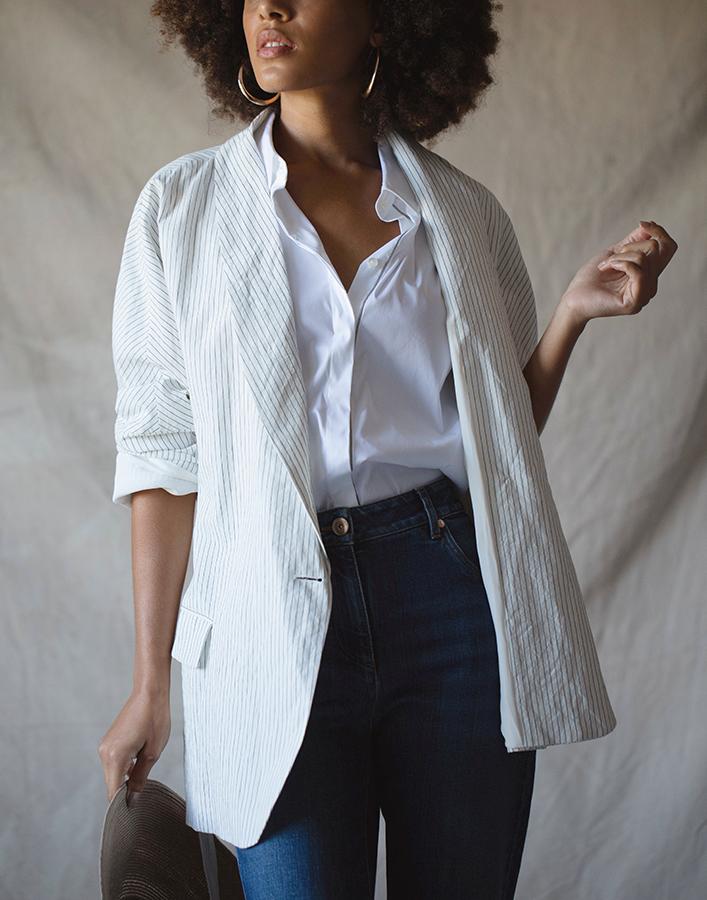 BRUNELLO CUCINELLI-Monili Placket Stretch Blouse-