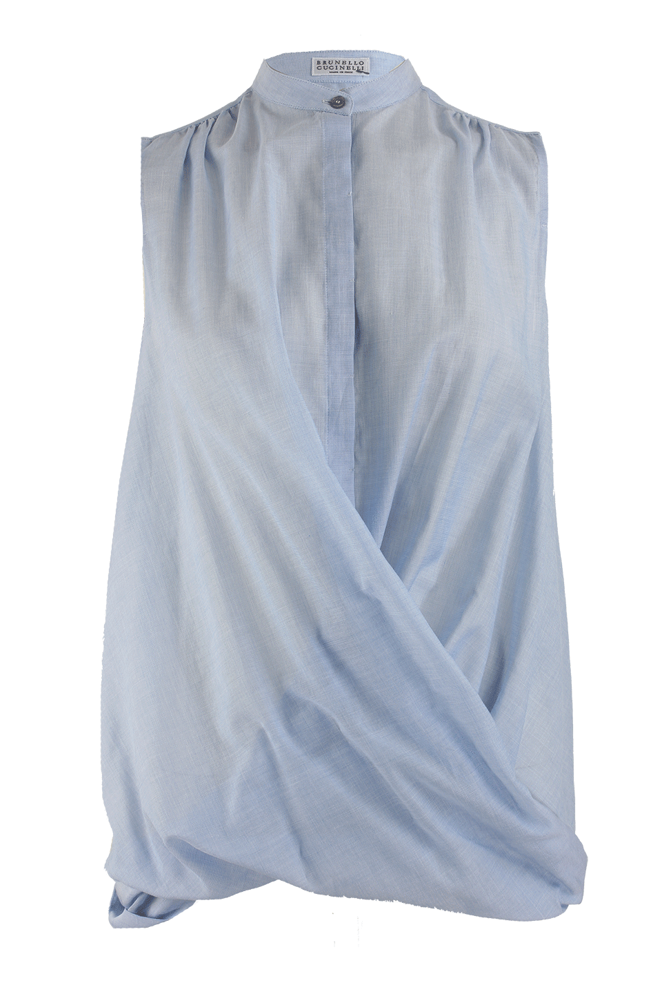 BRUNELLO CUCINELLI-Sleeveless Voile Twist Blouse-
