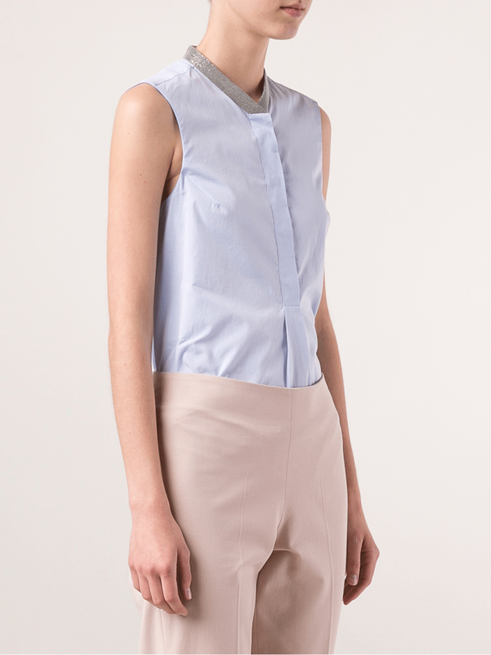 BRUNELLO CUCINELLI-Swing Blouse With Monili Trim-