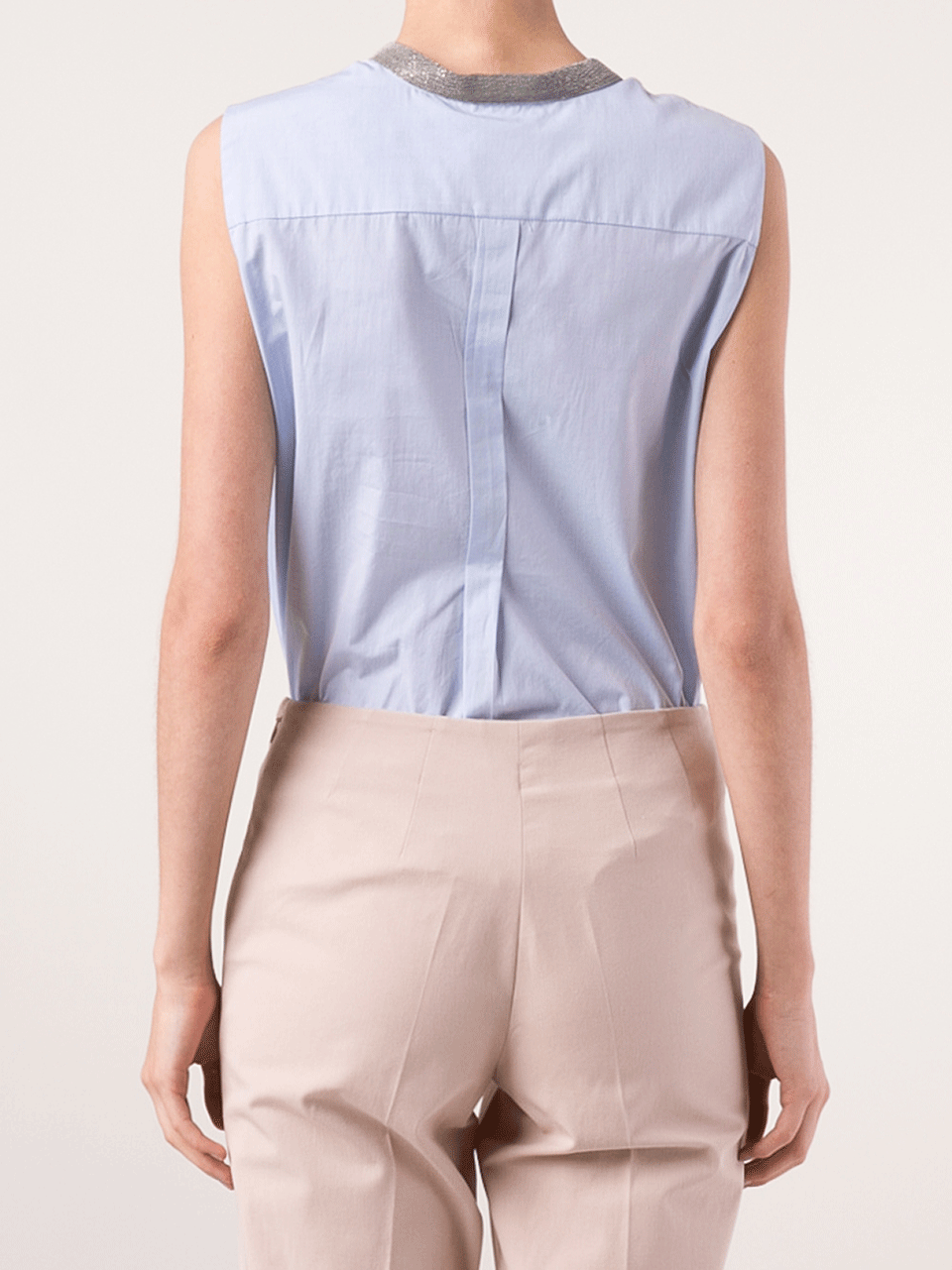 BRUNELLO CUCINELLI-Swing Blouse With Monili Trim-