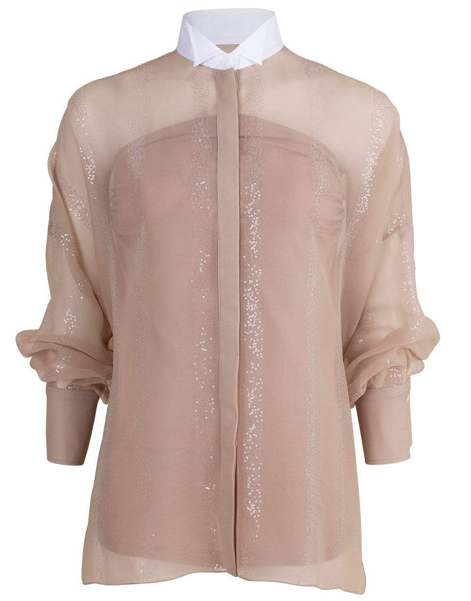BRUNELLO CUCINELLI-Silk Organza Blouse-