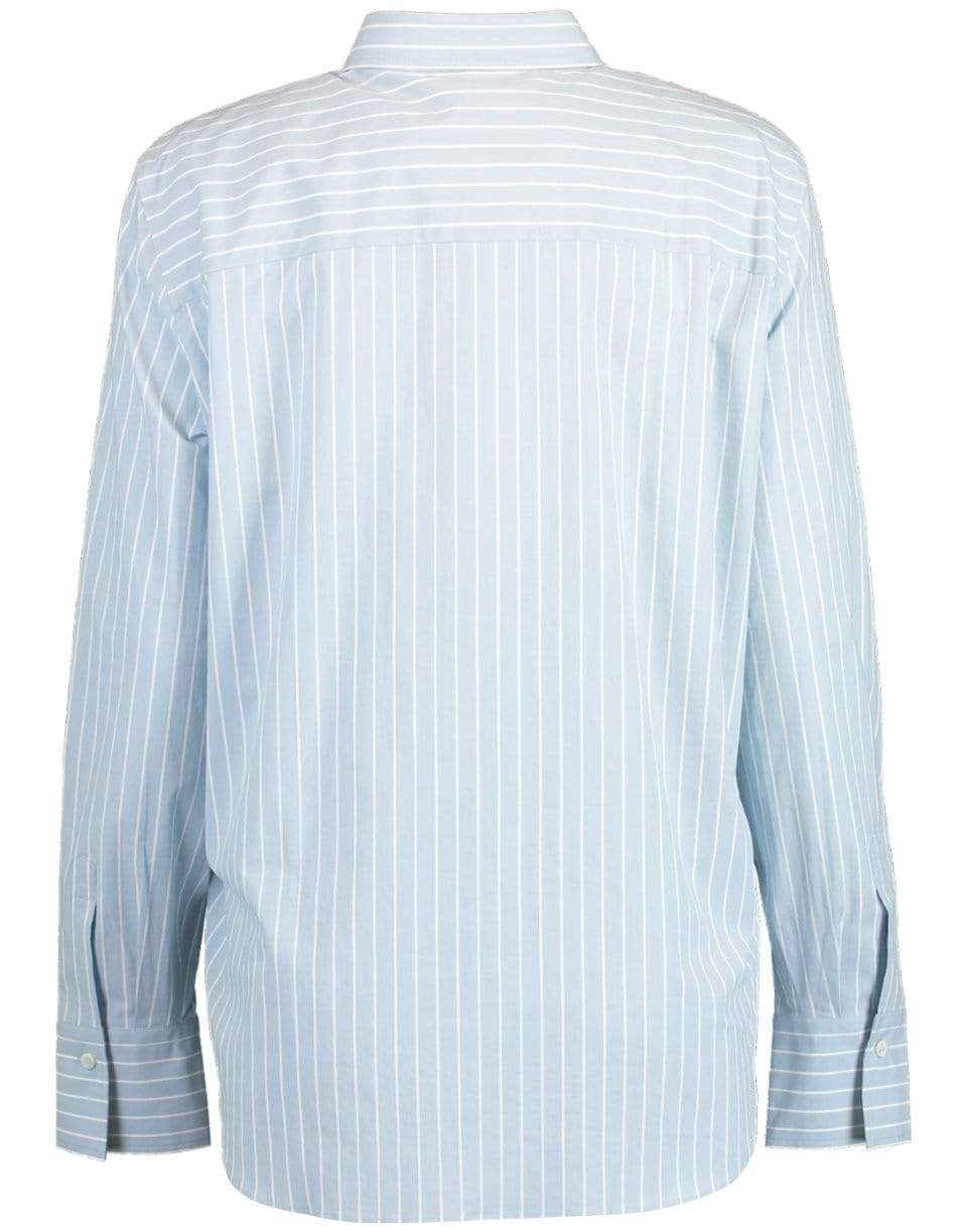 BRUNELLO CUCINELLI-Poplin Stripe Monili Pocket Blouse-