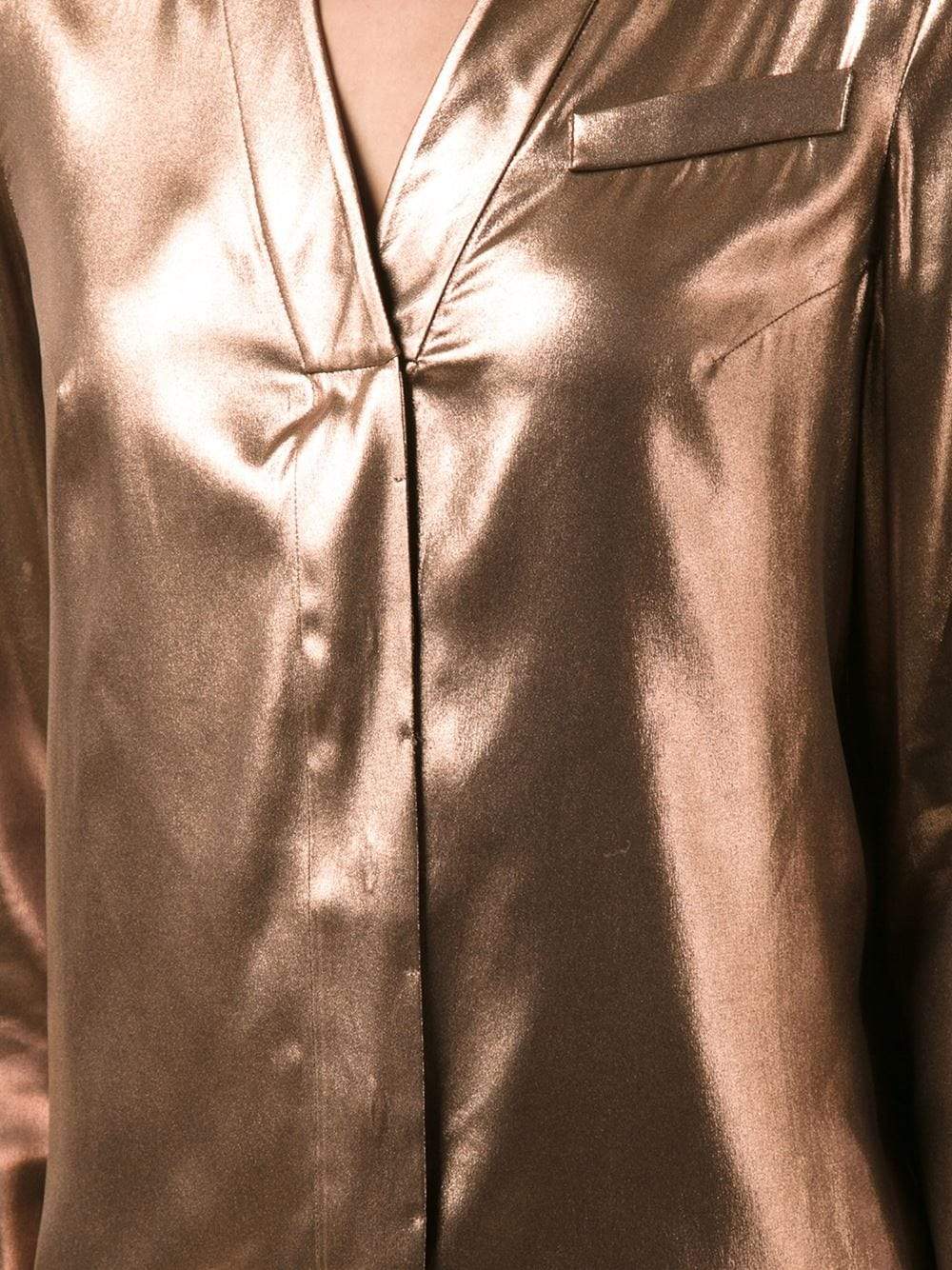 BRUNELLO CUCINELLI-Lame Button Down Blouse-