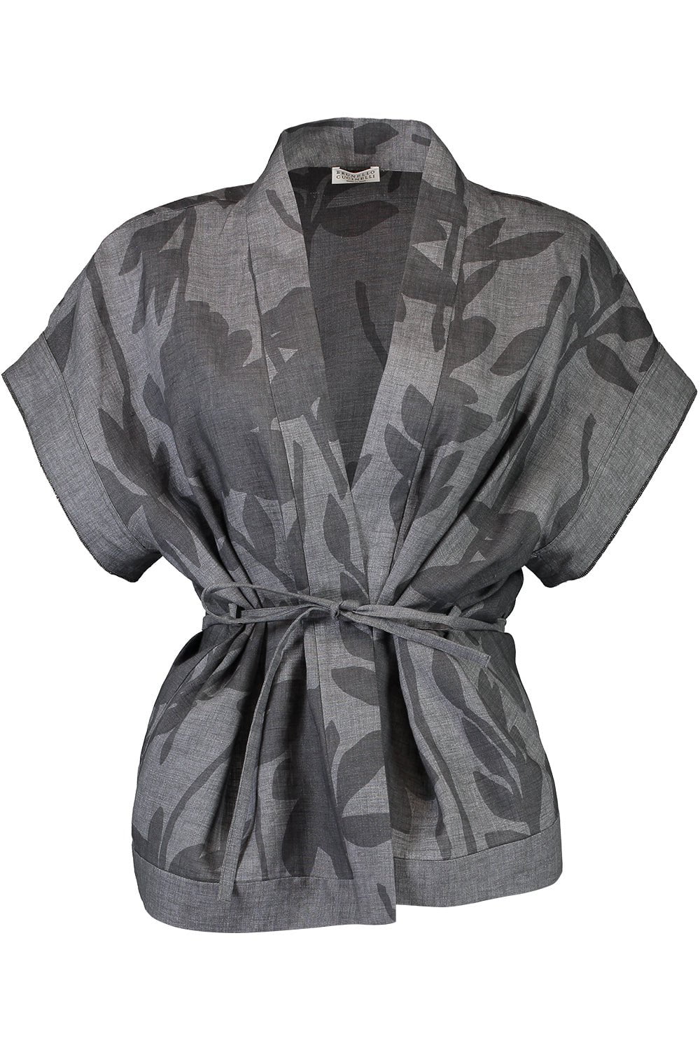 BRUNELLO CUCINELLI-Short Sleeve Wrap Blouse-