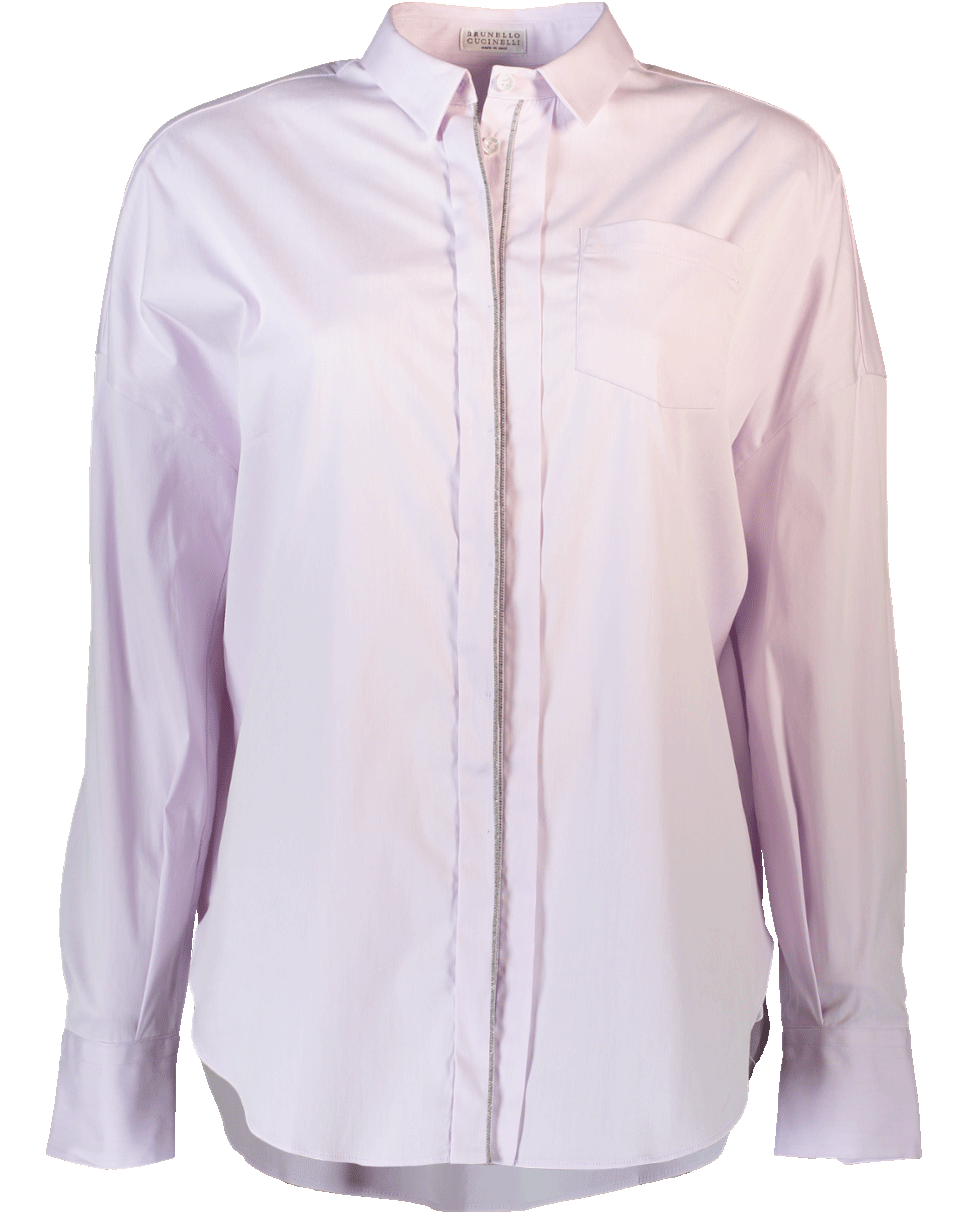 BRUNELLO CUCINELLI-Chambray Blouse With Double Monili Placket-