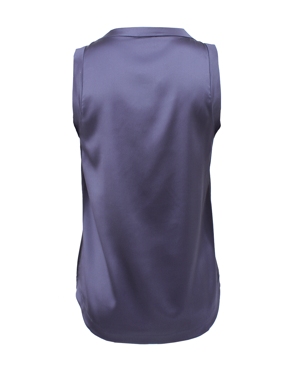BRUNELLO CUCINELLI-Sleeveless Satin Scoopneck Tank-